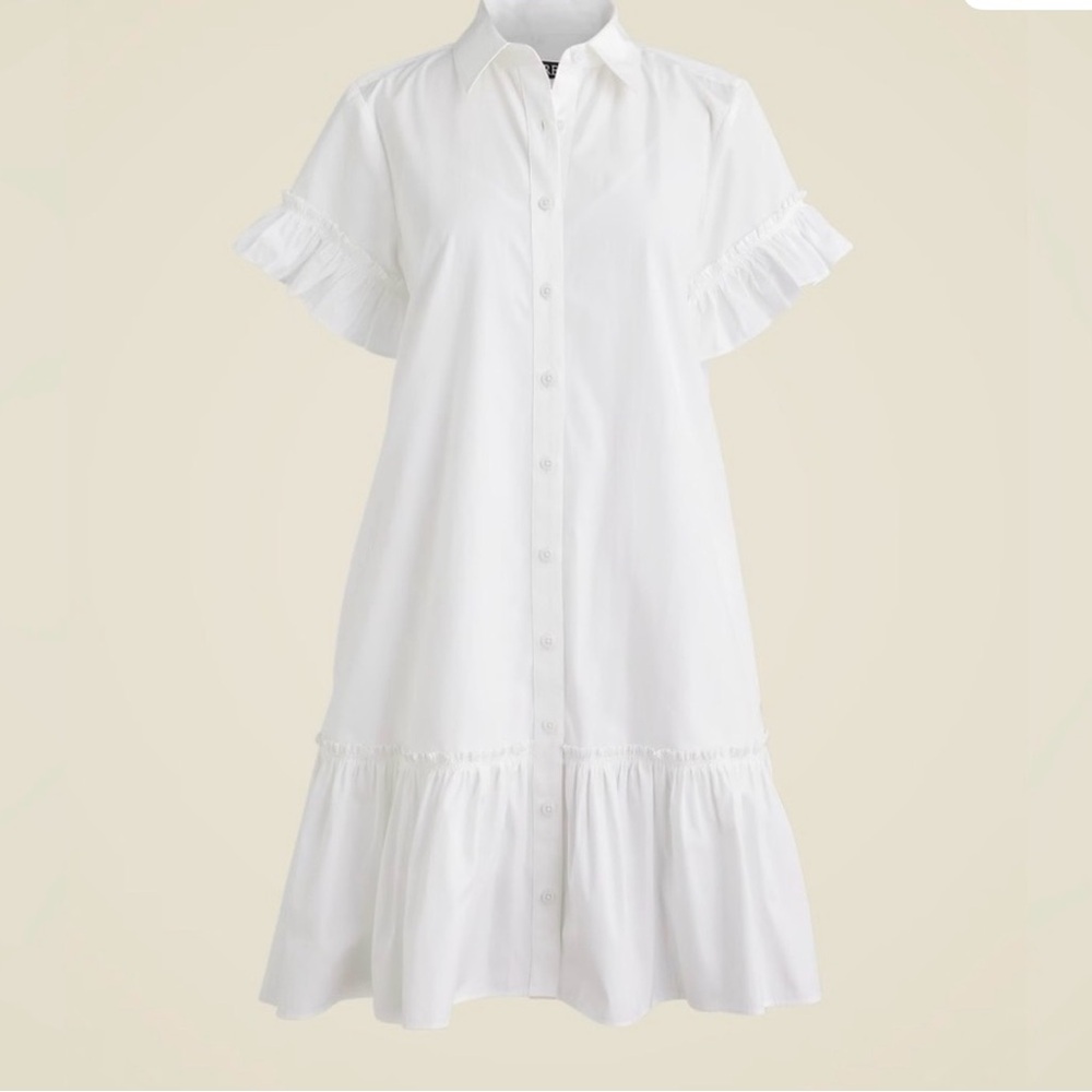 J. Crew White Ruffle Mini Dress - Picture 4 of 7